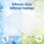 CushyOasis Shredded Memory Foam Pillow for Sleeping, Cooling Bed Pillows Set of 2, Adjustable Pillows for Side, Back, Stomach Sleepers with Washable Pillowcase (Queen Size, Grey)