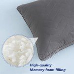 DOWNCOOL Quilted Memory Foam Body Pillow - Large Full Body Pillows for Adults - Soft Long Bed Pillows for Side Sleepers - 20x54 inch (Grey)