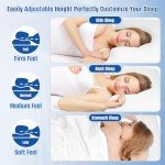 CushyOasis Shredded Memory Foam Pillow for Sleeping, Cooling Bed Pillows Set of 2, Adjustable Pillows for Side, Back, Stomach Sleepers with Washable Pillowcase (Queen Size, Grey)