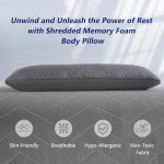 DOWNCOOL Quilted Memory Foam Body Pillow - Large Full Body Pillows for Adults - Soft Long Bed Pillows for Side Sleepers - 20x54 inch (Grey)