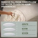 HEYCUZI Cooling Pillows Queen Size Set of 2 - Shredded Memory Foam Pillow for Sleeping 2 Pack, Adjustable Cool Bed Pillows for Side, Back, and Stomach Sleepers, Gel Pillow Washable Removable Cover