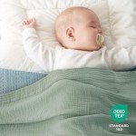 Bedsure 100% Cotton Muslin Blanket King Size for Bed - 4-Layer Breathable and Lightweight Thin Soft Gauze Muslin Blanket for Summer, Sage Green, 108x90 Inches