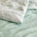 Bedsure Queen Comforter Set - Sage Green Bed Set, 3 Pieces Cute Floral Bedding, 1 Soft Reversible Botanical Flowers Comforter and 2 Pillow Shams
