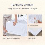 California Design Den Queen Sheet Set - Luxury 600 Thread Count Sateen, 100% Cotton Deep Pocket Queen Sheets with All Around Elastic for a, Hotel Quality Bedding Set - White