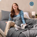 Bare Home Super Soft Fleece Sheet Set - Queen Size - Extra Plush Polar Fleece, No-Pilling Bed Sheets - All Season Cozy Warmth (Queen, Grey)