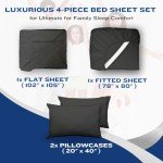 DREAMCARE Twin XL Sheet Sets - 4pc Cooling Sheets XL Twin Sheets - Twin XL Sheets up to 21” Deep Pocket – Hotel Luxury Extra Long Bed Sheets 100% Brushed Microfiber with Side Pocket - Gray