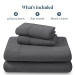 Bare Home Super Soft Fleece Sheet Set - Queen Size - Extra Plush Polar Fleece, No-Pilling Bed Sheets - All Season Cozy Warmth (Queen, Grey)