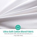 APSMILE Luxury All Season Down Feather Fibers Comforter Full/Queen Size Duvet Insert - 100% Organic Cotton, High Fill Power Medium Warmth, (Ivory White, 90X90)