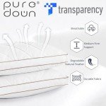 puredown® Goose Feathers and Down Pillow for Sleeping Gusseted Bed Hotel Collection Pillows, Standard, Set of 2