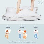 puredown® Goose Feathers and Down Pillow for Sleeping Gusseted Bed Hotel Collection Pillows, Standard, Set of 2