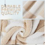 QQP Checkered Throw Blanket,Soft Cozy Microfiber Reversible Checkerboard Fluffy Blanket for Home Bed Couch., 50X60In（Camel&White）
