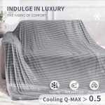 Guohaoi Cooling Throw Blanket for Hot Sleepers,Arc-Chill Q-Max >0.5 Cool Fiber,100% Oeko-Tex Certified Lightweight Summer Cool Blanket for Travel/Outdoor Ultra Cold Breathable,50''x70''