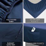Mueller Luxury 6 Piece Queen Sheet Set - Ultra-Soft 1800 Series, Cooling & Breathable Hotel Quality Bed Sheets, Deep Pocket up to 16" - Hypoallergenic, Wrinkle-Resistant, Oeko-TEX, Navy