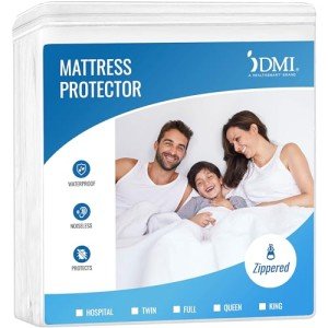 DMI Waterproof Mattress Protector and Mattress Cover, Encased Zippered Fit, Full, Packaging may vary