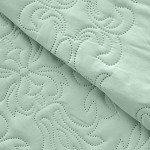 Sophia and William 3 Pieces Quilt Set King Size with 1 Quilt and 2 Pillow Shams, Reversible Microfiber Bedding Bedspread Coverlet Set, Cozy, Lightweight and Hypoallergenic, Sage