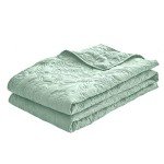Sophia and William 3 Pieces Quilt Set King Size with 1 Quilt and 2 Pillow Shams, Reversible Microfiber Bedding Bedspread Coverlet Set, Cozy, Lightweight and Hypoallergenic, Sage