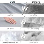 HEVUMYI 7 Pieces Queen Comforter Set, All Season Reversible Bed in a Bag Queen, Ultra Soft Queen Bedding Set with Grey Comforter, Flat Sheet, Fitted Sheet, Pillowcases, Pillow Shams, Dark Grey