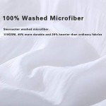 AveLom White Duvet Cover Queen (90 x 90 Inches)， 3 Pieces (1 Duvet Cover + 2 Pillow Cases) Stripe Zipper Closure Corner Ties Soft Washed Microfiber Duvet Cover for Men, Women