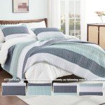 Andency King Size Quilt Set Sage Green, 3 Pieces Mint Green Ultra Soft Lightweight Bedspreads & Coverlets Set, Patchwork Striped Quilted Bedding Sets for All Seasons (1 Quilt, 2 Pillow Shams)