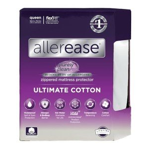 AllerEase Ultimate Allergy Protection and Comfort Zippered Mattress Protector, Queen