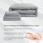 HEVUMYI 7 Pieces Queen Comforter Set, All Season Reversible Bed in a Bag Queen, Ultra Soft Queen Bedding Set with Grey Comforter, Flat Sheet, Fitted Sheet, Pillowcases, Pillow Shams, Dark Grey