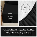 CozyLux Queen Comforter Set Black 7 Pieces Bed in a Bag Black Comforters Queen Size Bed Set Bedding Sets Queen with All Season Stitch Quilted Comforter, Flat Sheet, Fitted Sheet, Pillowcases