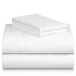 LuxClub 4 PC Queen Sheet Set, Bed Sheets, Deep Pockets 18" Eco Friendly Wrinkle Free Cooling Machine Washable Hotel Bedding Silky Soft - White