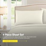 1500 Supreme Collection King Sheet Sets Ivory - Luxury Hotel Bed Sheets and Pillowcase Set for King Mattress - Extra Soft, Elastic Corner Straps, Deep Pocket Sheets, King Ivory