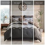 Woolrich Rustic Lodge Cabin Comforter Set - All Season Down Alternative Warm Bedding Layer and Matching Shams, Oversized Queen, Bitter Creek, Grey/Brown