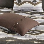 Woolrich Rustic Lodge Cabin Comforter Set - All Season Down Alternative Warm Bedding Layer and Matching Shams, Oversized Queen, Bitter Creek, Grey/Brown