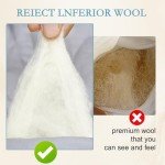 YOUR MOON Summer Lightweight Wool Comforter - Breathable & Thin Duvet Insert for Hot Sleepers, 100% Australian Wool Filling 100gsm with Pure Cotton Shell-Queen Size (White)