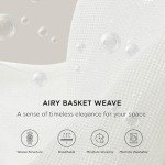 Bedsure 100% Cotton Blanket Twin XL Size for Bed - Breathable and Lightweight, Soft Cozy Basket Woven Blanket for Summer, White, 66x90 inches