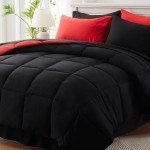 Anluoer Full Size Comforter Sets 7 Pieces, Black Bed in a Bag Bedding Set with 1 Comforter, 2 Pillow Shams, 2 Pillowcases, 1 Flat Sheet, 1 Fitted Sheet