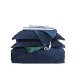 Nautica - Full Bonus Bed Set, Reversible Comforter with Matching Shams, Bed Sheets, Pillowcases, & Laundry Bag, Oeko-Tex Certified (Harmead Navy)