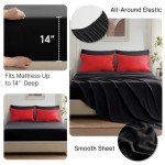 Anluoer Full Size Comforter Sets 7 Pieces, Black Bed in a Bag Bedding Set with 1 Comforter, 2 Pillow Shams, 2 Pillowcases, 1 Flat Sheet, 1 Fitted Sheet