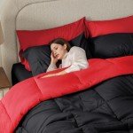 Anluoer Full Size Comforter Sets 7 Pieces, Black Bed in a Bag Bedding Set with 1 Comforter, 2 Pillow Shams, 2 Pillowcases, 1 Flat Sheet, 1 Fitted Sheet