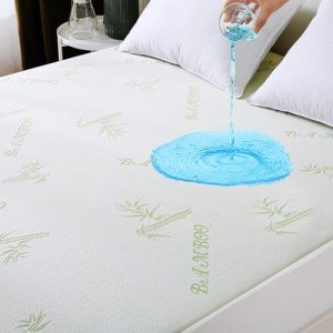 Premium 100% Waterproof Queen Size Mattress Protector, Breathable Mattress Cover Queen Size Bed, Cooling 3D Air Fabric Bed Pad Cover, Deep Pocket 8"-21"