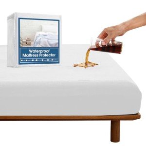 SPRINGSPIRIT Full Size Waterproof Mattress Protector, Full Mattress Cover Pad Waterproof with Deep Pocket up to 14’’, Bed Fitted Sheet