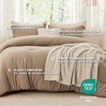 Bedsure King Comforter Set 5 Pieces - Bed in a Bag with Fleece Throw Blanket and Decorative Pillow, Lightweight Bedding Comforter Sets, All Season Bedding, Khaki