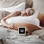 Bedsure Cotton Duvet Cover Queen - 100% Cotton Waffle Weave Coconut White Duvet Cover Queen Size, GentleSoft™ and Breathable Bedding Set for All Season, 3 Pieces, 90"x90"