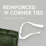 White Classic Dark Green Duvet Cover Queen Size, Microfiber Duvet Cover with Zipper, Duvet Cover Set with 2 Pillow Shams, Luxury Soft Comforter Cover Queen Size, 90 x 90 | Comforter Not Included