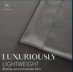 Danjor Linens Queen Size Bed Sheet Set, 6-Piece Hotel-Quality with 4 Pillowcases, Microfiber, Deep Pockets, Breathable, Cooling, Wrinkle-Free, Machine Washable, Gray