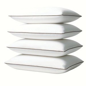 Subrcamos Luxury Comfort Set of 4 Queen Size Bed Pillows - Hypoallergenic Polyester Microfiber Material - Premium Sleep Support for Side, Back, and Stomach Sleepers - 18 x 28 inches, 45 cm x 70 cm
