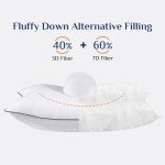 JOLLYVOGUE Pillows Queen Size Set of 4 for Sleeping, Soft and Supportive Bed Pillow with Down Alternative Filling for Side and Back Sleepers, Hotel Collection, 30x20 Inches