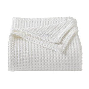 100% Cotton Waffle Weave Bed Blanket | Soft, Breathable, and Lightweight Blanket for All-Season | Perfect for Layering | Brielle Collection (Full/Queen, White)