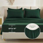 Litanika King Size Comforter Set Dark Emerald Green - 7 Pieces Bed in a Bag King Beddding Comforter Sets, Solid Lightweight Bed Set with Comforter, Sheets, Pillowcases & Shams