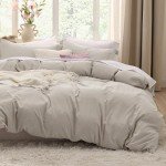 Bedsure Duvet Cover Queen Size - 3 Pieces Prewashed Extra Soft Bedding Set, Includes 1 Duvet Cover 90x90 Inches with Zipper Closure & 2 Pillow Shams, Linen, Comforter Not Included