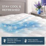 ExceptionalSheets Rayon from Bamboo Mattress Pad with Fitted Skirt - Extra Plush Cooling Topper - King