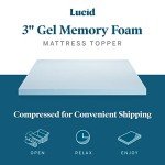 Lucid 3 Inch Mattress Topper Twin - Gel Infused Memory Foam – Memory Foam Mattress Topper Twin – Ventilated Design – CertiPur Certified