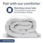 Duvet Cover Queen Size Set - Extra Soft Queen Size Duvet Cover 90 x 90 with 2 Pillow Shams - Hotel Luxury Easy Care and Fade Free w/ Zipper Closures & Ties - Comfy Breathable Bedding Set (Navy Blue)